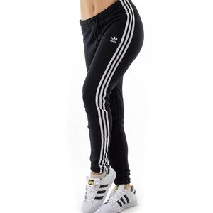 Adidas Originals Striped Regular Fit Cuffed Jogging Pants CE5607 Black White, XS
